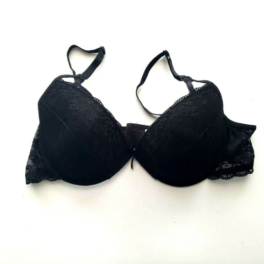 So Sexy NWOT Black Lace Push Up Bra 34C - Picture 1 of 8